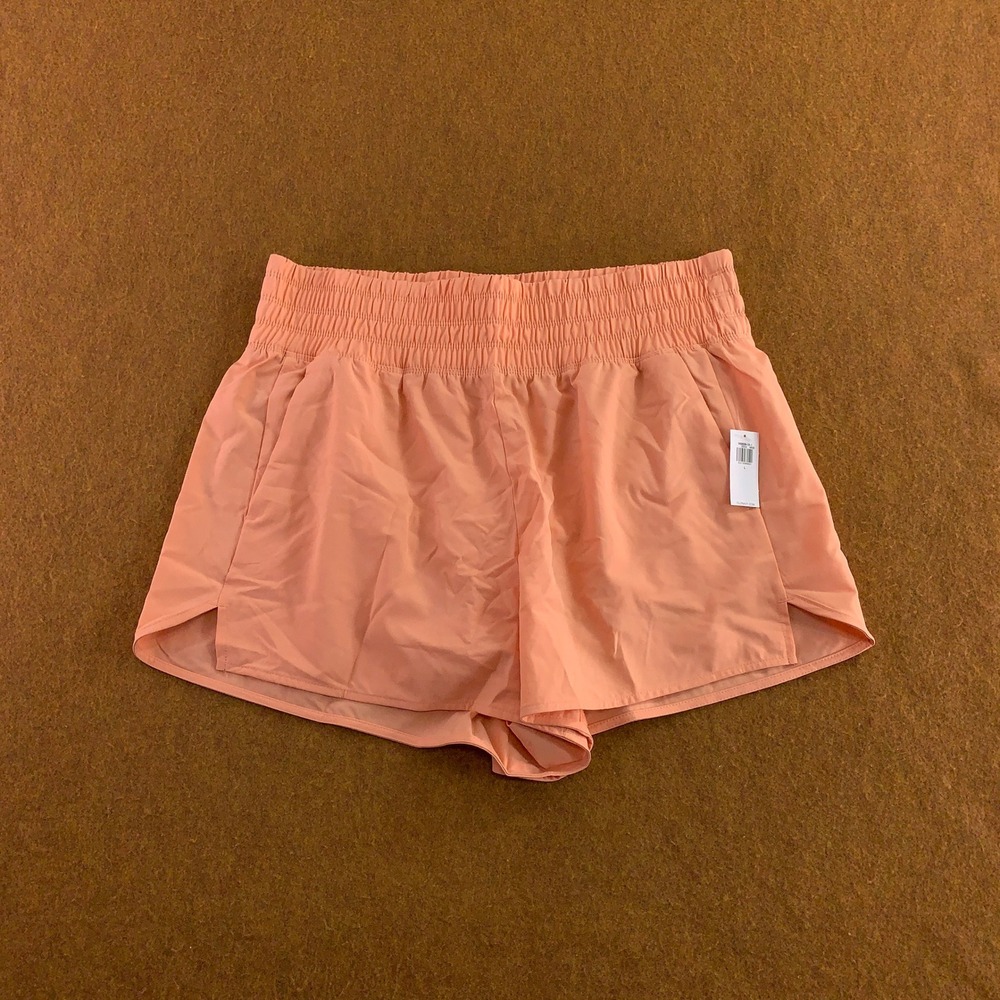 Old Navy Womens Large Peach Extra High-Rise Quick Dry Running Shorts NWT